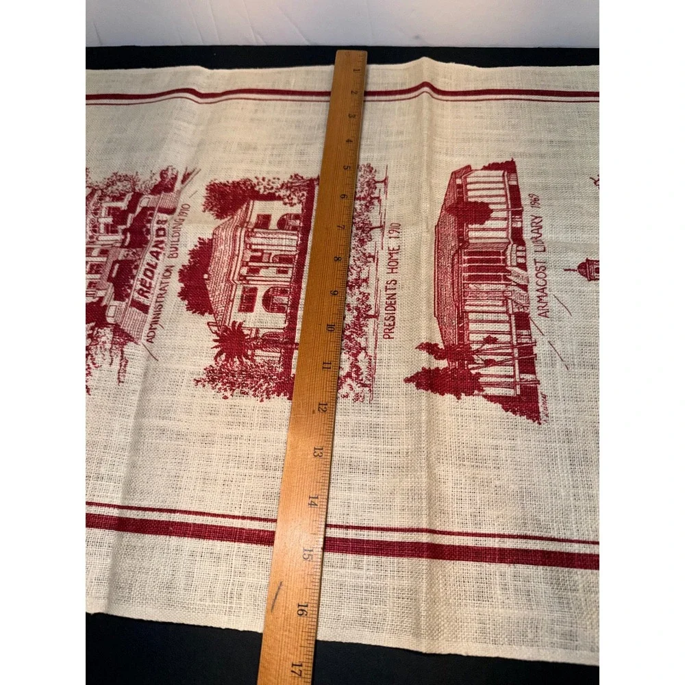 Vintage University of Redlands Linen Tea Towel Collegiate Souvenir California